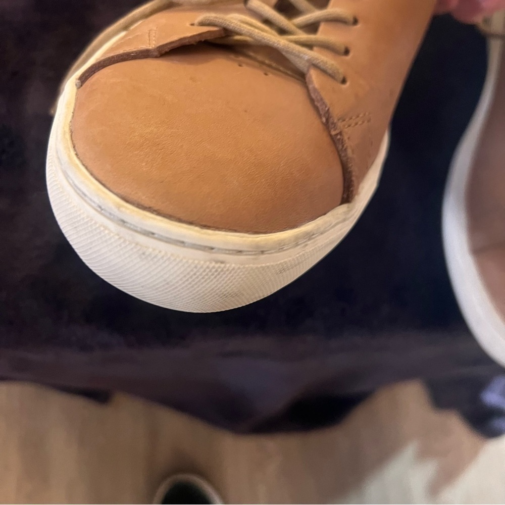 Lacoste Men’s unlined L12.12 sneaker Tan size 11.5 leather​​​​​​ - Picture 5 of 10